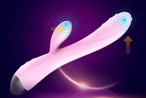 Máy rung kép dành cho nữ, có ren, tần số thay đổi, máy mát-xa điểm G