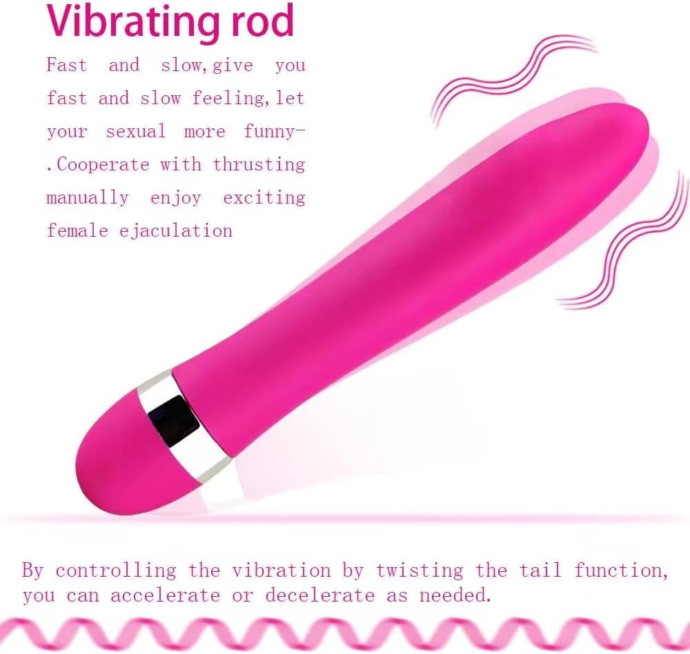 Máy Rung Cầm Tay Đầu Trơn Có Khoen Mô Phỏng Dương Vật