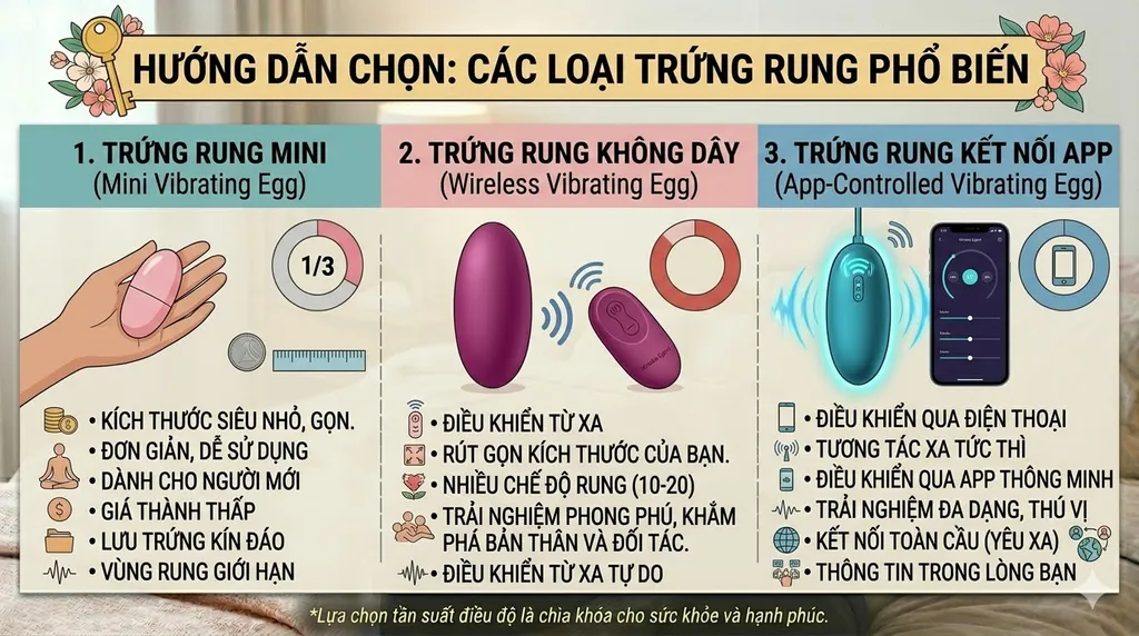 c&aacute;c loại trứng rung phổ biến (mini &ndash; kh&ocirc;ng d&acirc;y &ndash; app)