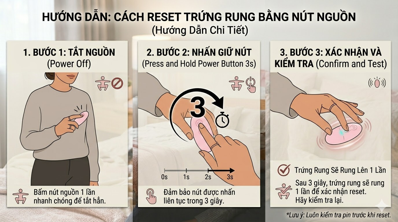 c&aacute;ch reset trứng rung bằng n&uacute;t nguồn