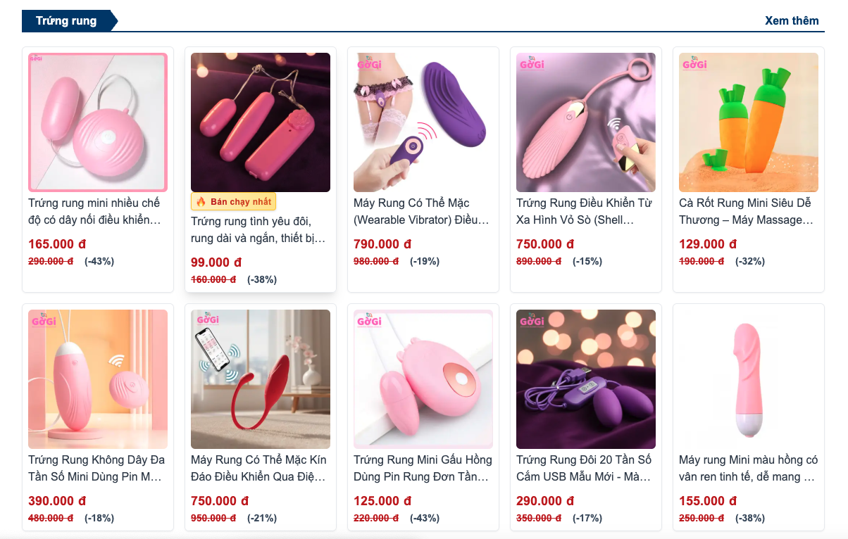 C&aacute;c loại trứng rung phổ biến