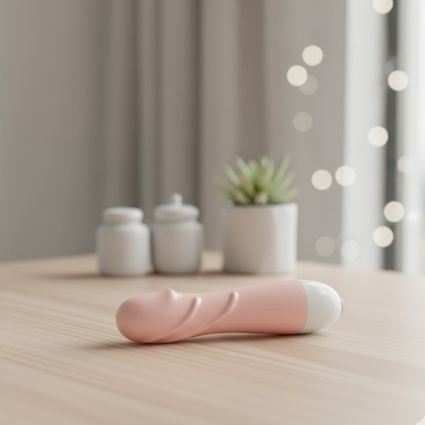 Máy rung Mini màu hồng có vân ren tinh tế, dễ mang đi và sử dụng