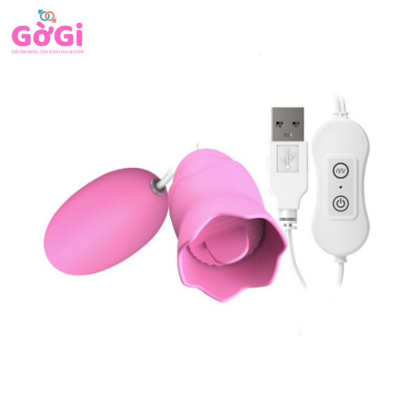 Trứng Rung Kép USB: Rung Lưỡi Âm Vật + Trứng Rung Đa Tần Số (Có Dây)